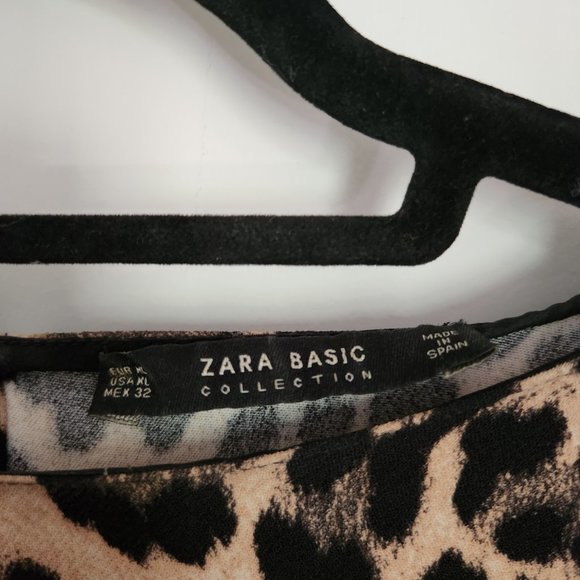 Zara Leopard Cheetah Animal Print Boxy Long Sleeve Top Blouse XL - Picture 5 of 6